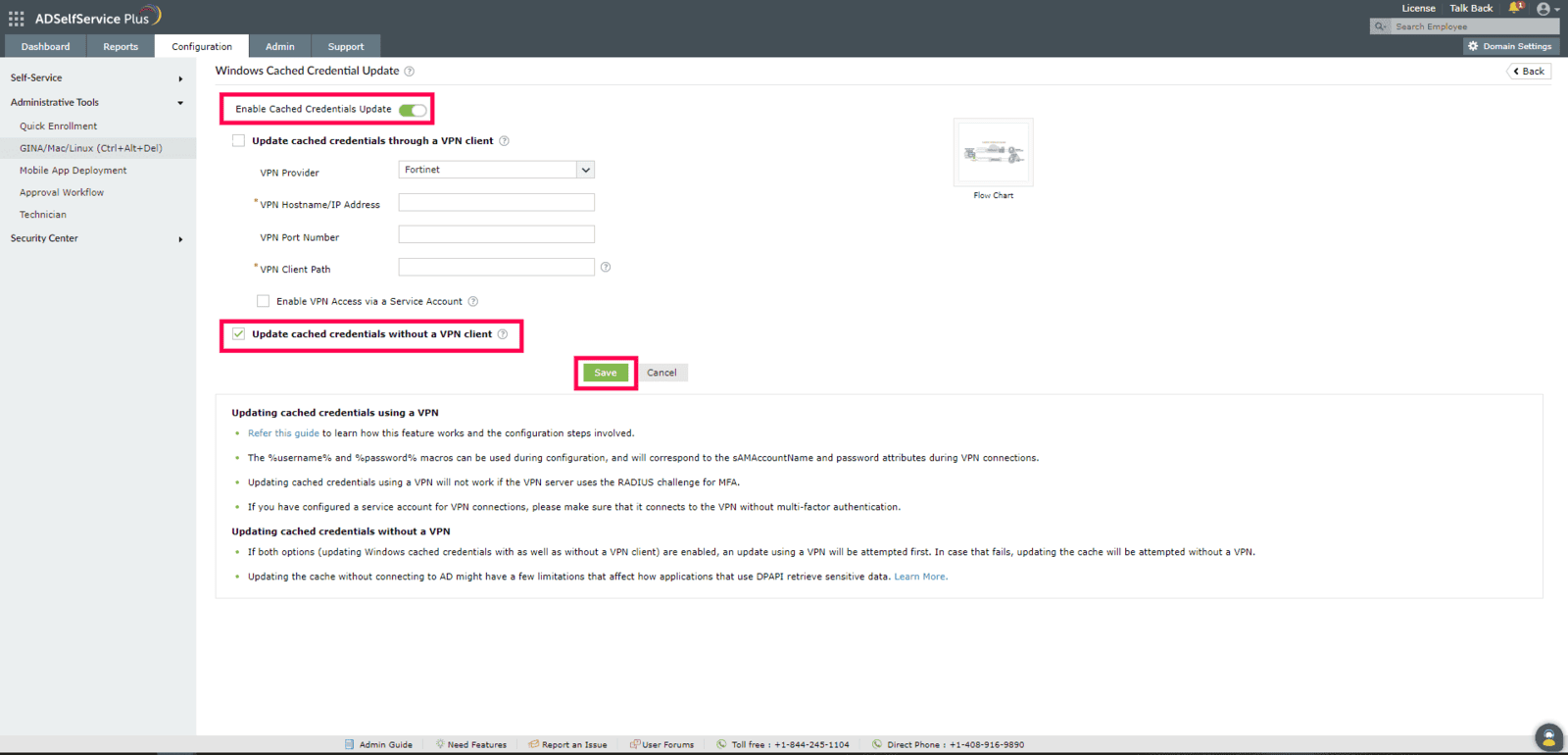 Manageengine AdSelfService Plus Update Windows Cache Credentials